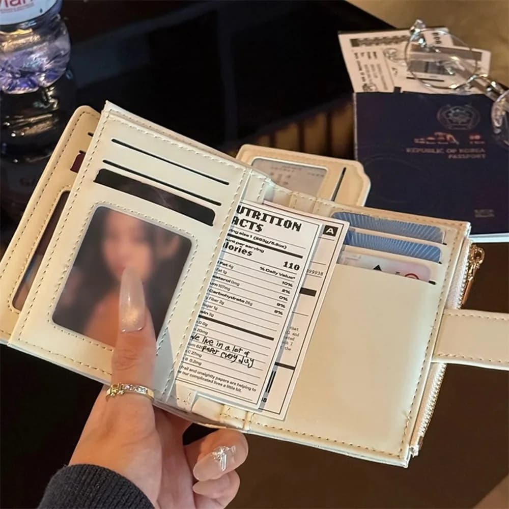 PAKCHOICE 여성용 스톤 패턴 PU 대용량 반지갑