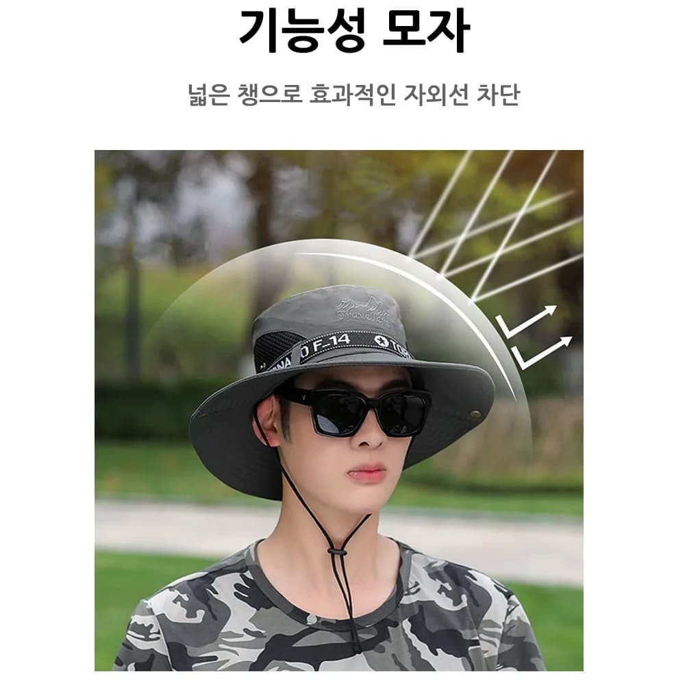 옴니 자외선차단 햇빛가리개 여름 남성 남자 등산 아웃도어 모자 썬캡 CMDF14, 둘레59Cm, F14 다크그레이, 1개