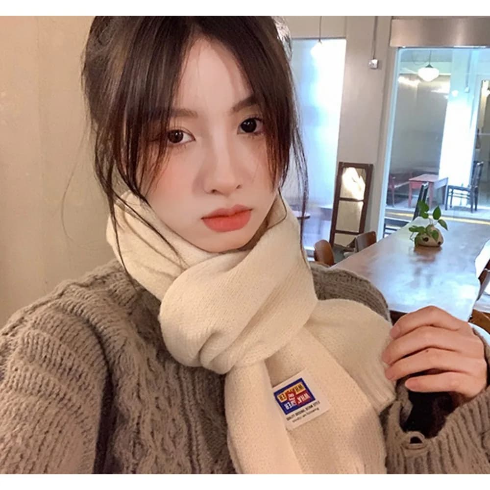 이츠굿텐 수스다 코인즈 무지 심플 데일리 니트 스카프