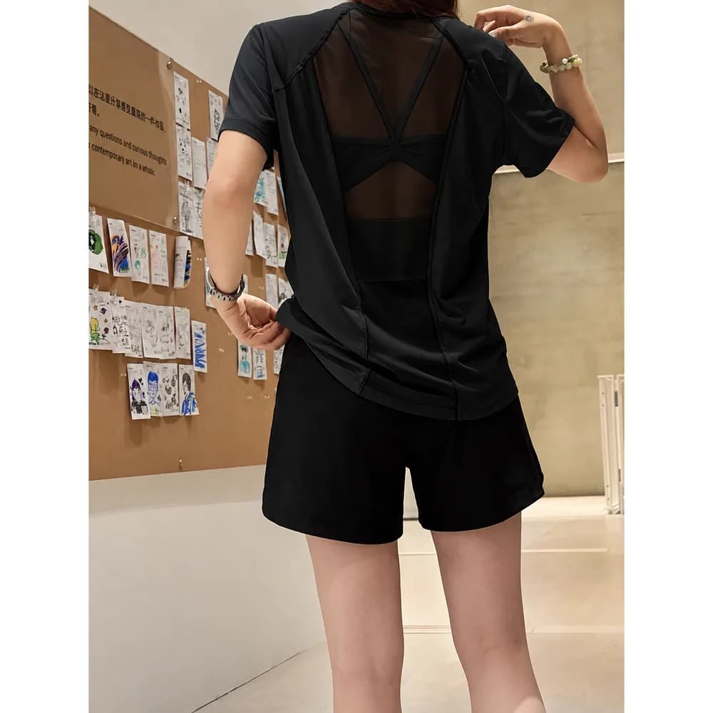디프른티 헬스 요가 필라테스 반팔 트레이닝세트