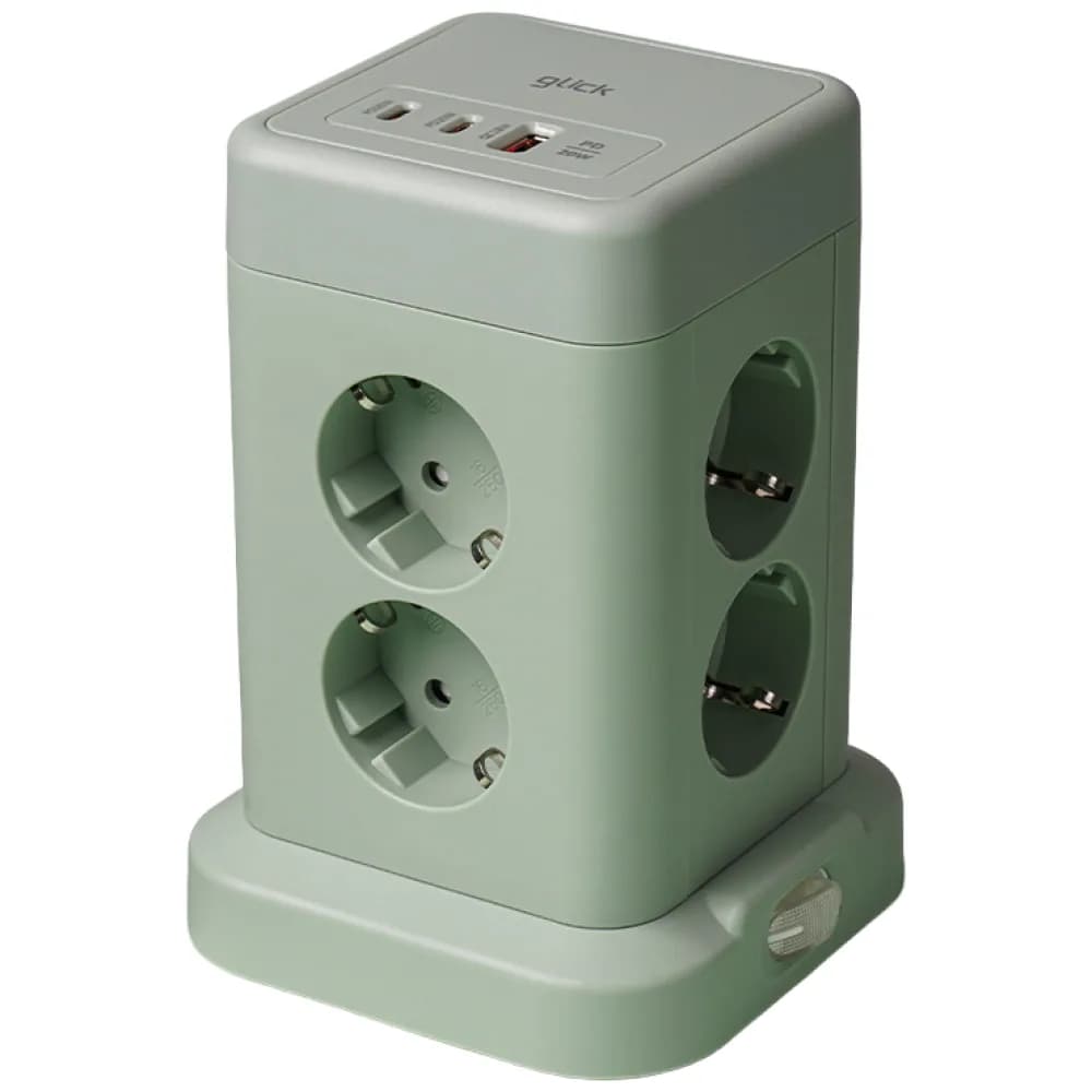 지클릭커 타워 8구 고용량 4000W USB 멀티탭 NP708PD 그린