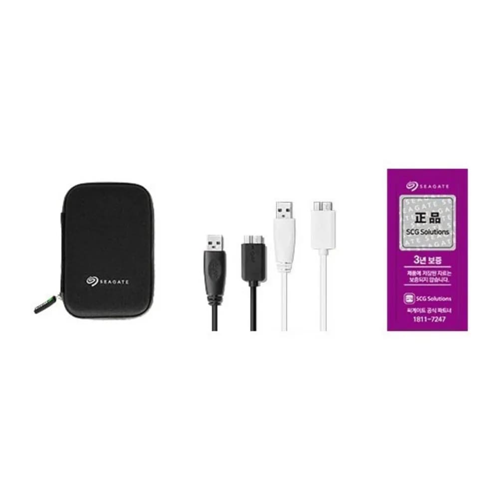 씨게이트 One Touch HDD 외장하드 데이터복구+암호화 기능+파우치+USB케이블 STKY2000400