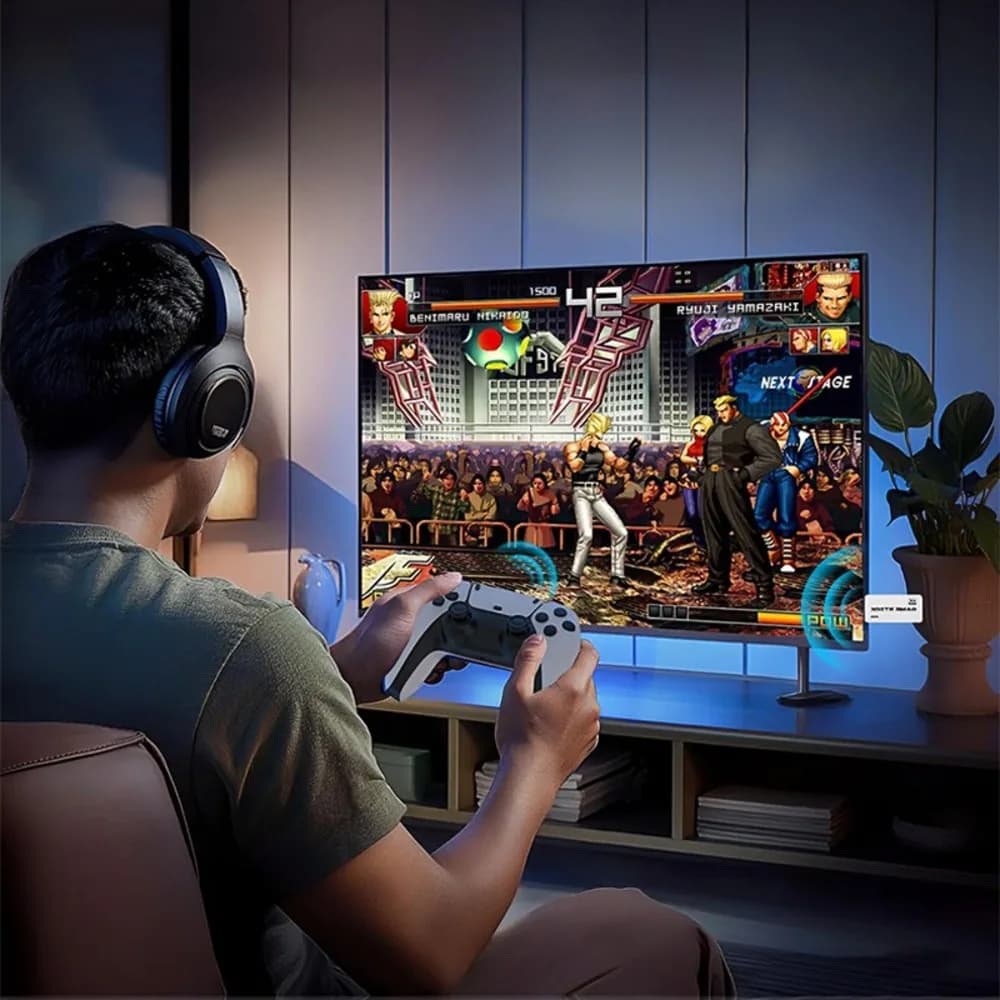 RUNDX 레트로 무선 가정용 게임기 20000종 고전 오락실 4K HDMI TV연결 64GB 메모리 한국어 지원