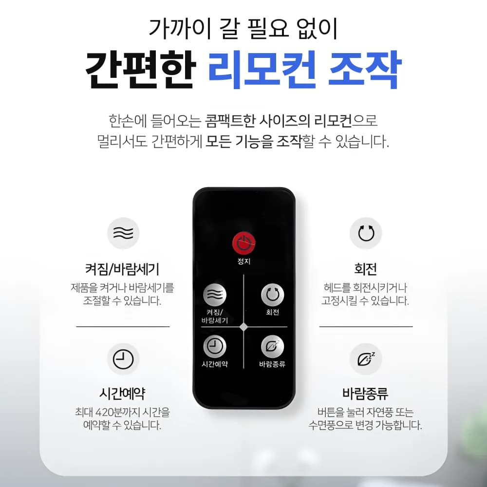 26년 최신형 초특가 5엽 초미풍 발터치 리모컨포함 14인치 선풍기 DF-P14FT