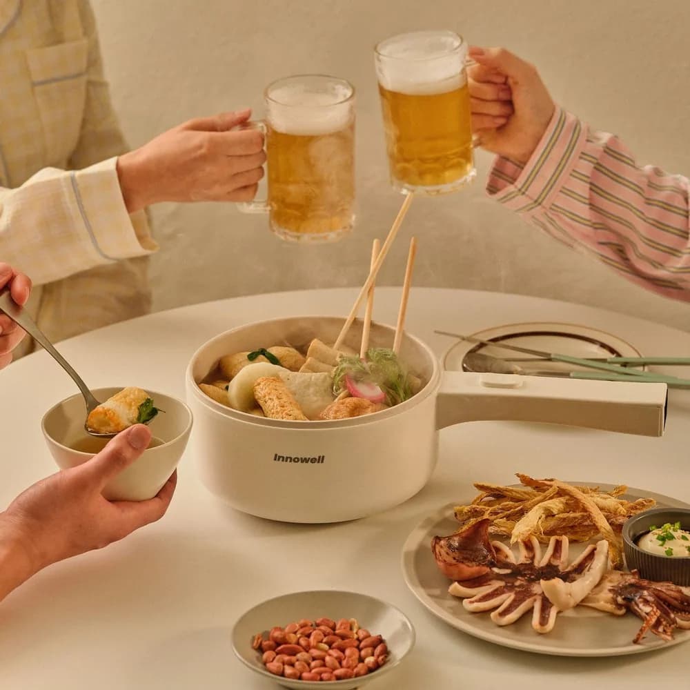 이노웰 세라믹 코팅 멀티쿠커 가정용 전기냄비 2L