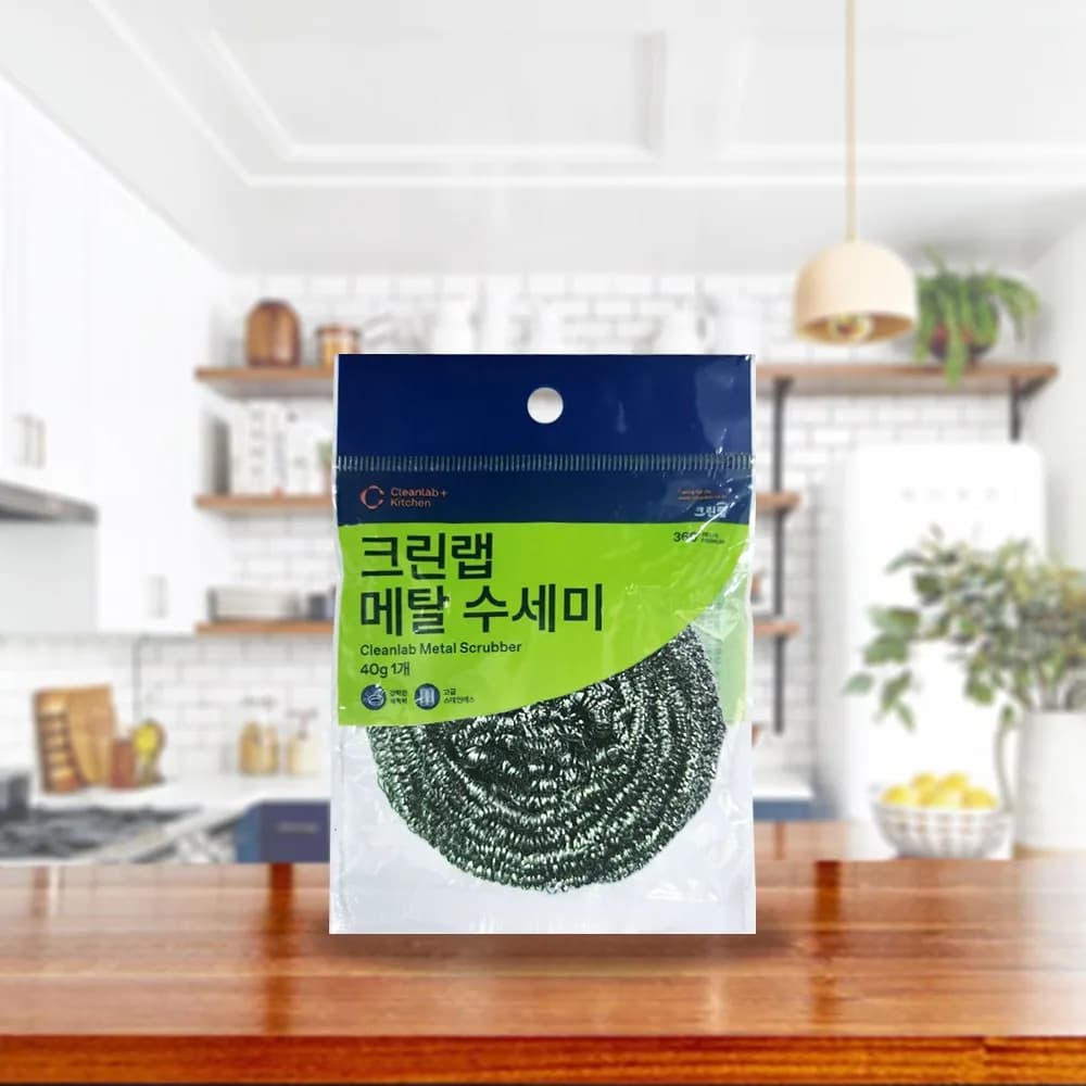 크린랩 메탈 스텐 철수세미(1입) 탄냄비/무쇠팬세척 주방용품 이유식설거지/화장실욕실청소 스테인레스 이나우스 랲, 1개입, 2개