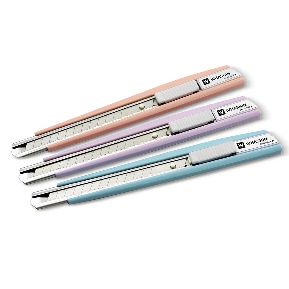 화신 215 커터칼 KN-215P3 소 3p 세트, 블루 + 퍼플 + ..., 1세트