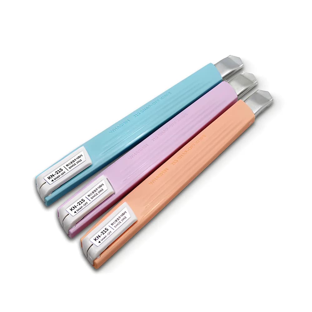 화신 215 커터칼 KN-215P3 소 3p 세트, 블루 + 퍼플 + ..., 1세트