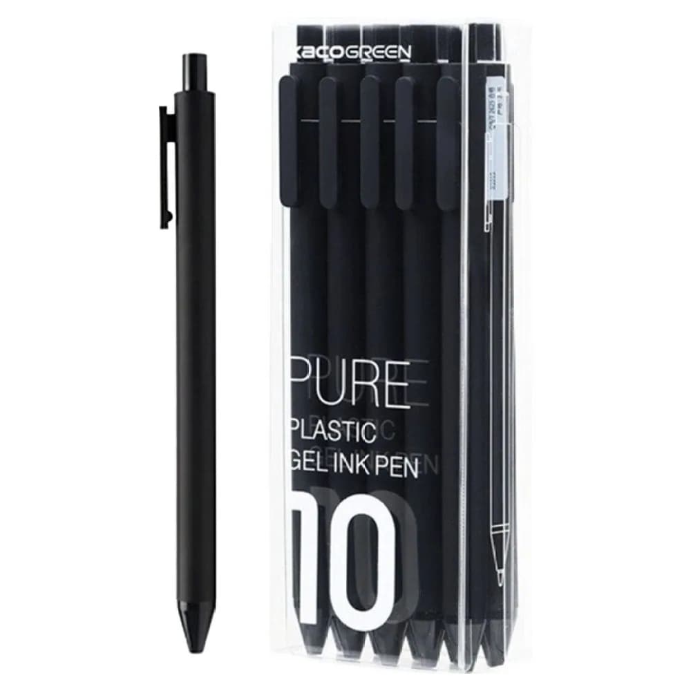 카코 퓨어 소프트 젤펜 0.5mm, 블랙, 10개