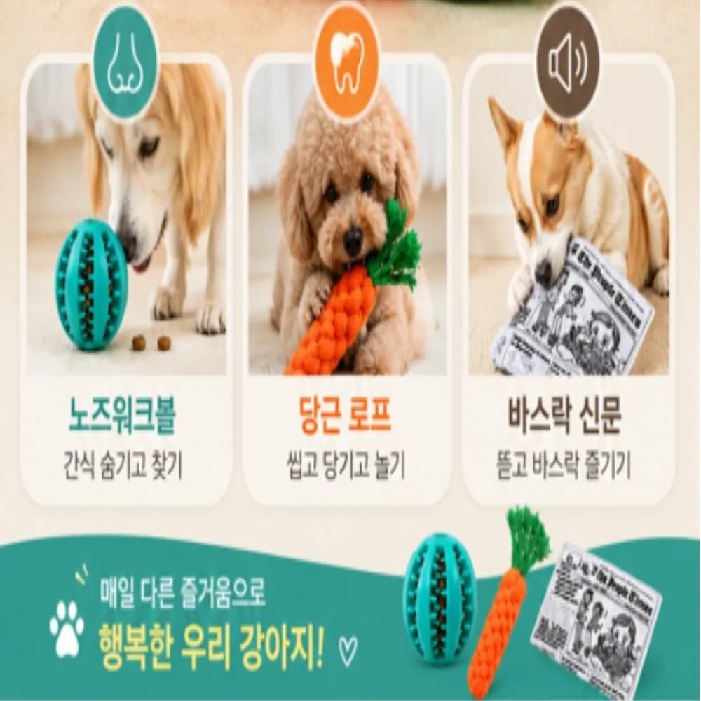 디오벨러 소리나는 신문 혼자놀기 강아지 장난감