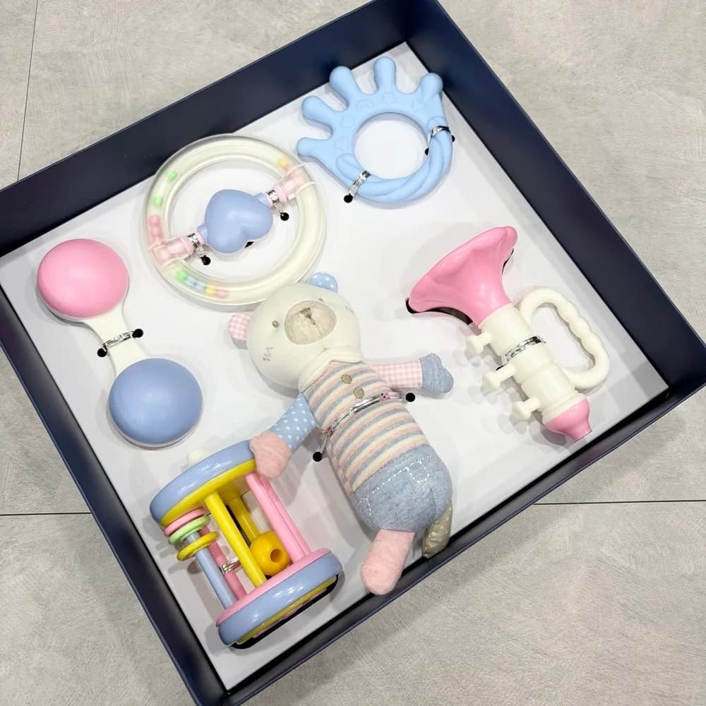 백화점 선물포장 압소바 출산선물세트 백일선물세트 아기 딸랑이 인형 치발기 세트
