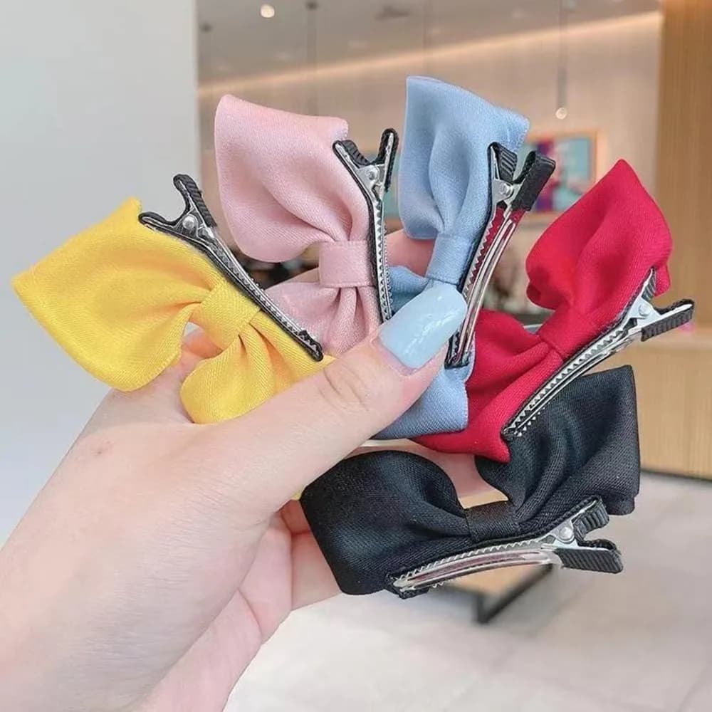 은꽃밴드 여아 유아 머리핀 토끼 쫑긋 바니 리본핀 세트