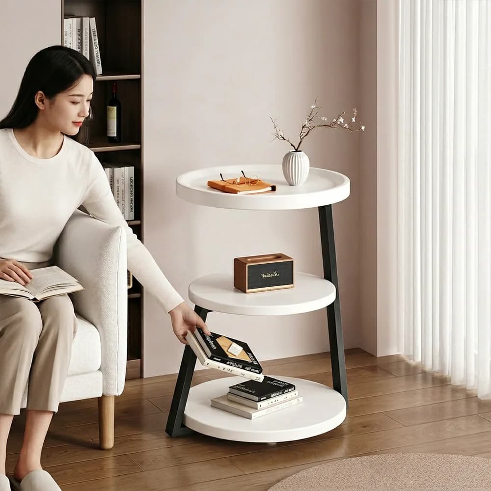 사이드 테이블 3단 티테이블 수납 선반형 모던 심플 인테리어 거실 침대 엽 협탁