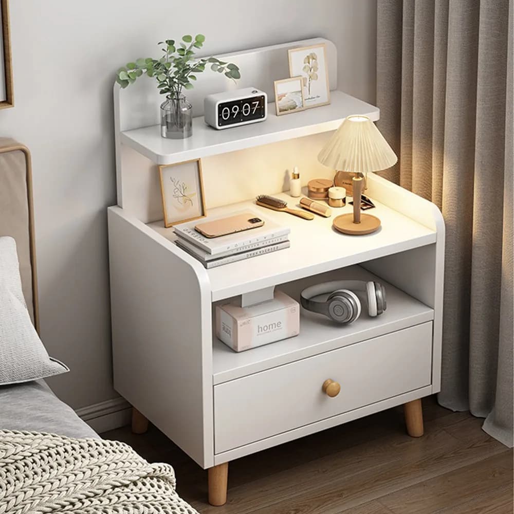 Zzang Room 침대 협탁 서랍장 수납장 거실 소파 침실, 화이트, 1개