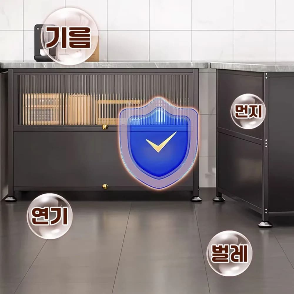 주방 수납장 세라믹 상판 튼튼한 와이드 다용도 고하중 하부장 식탁 렌지대