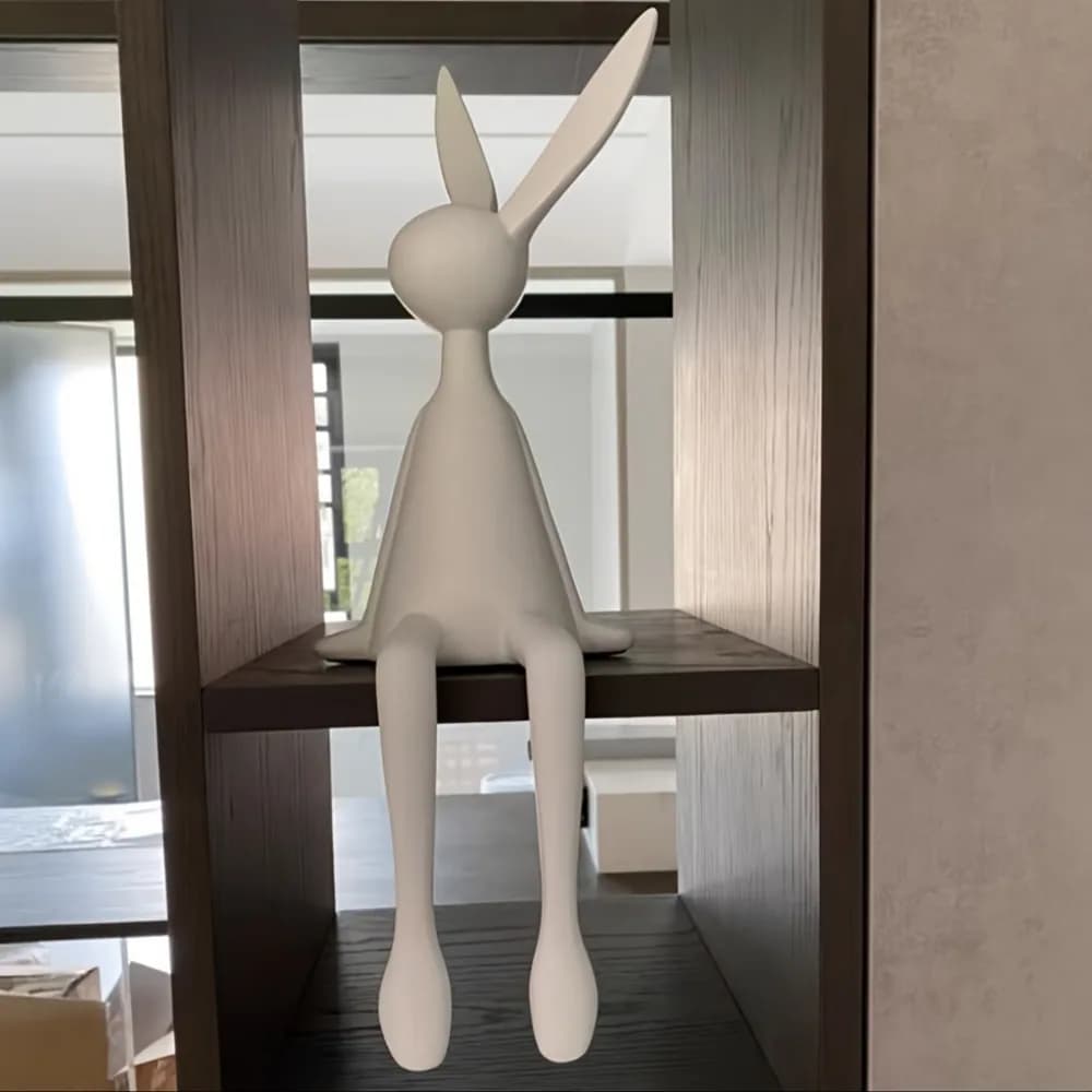 모던 토끼 인테리어 오브제 레진 조각상 거실 현관 데스크 장식품