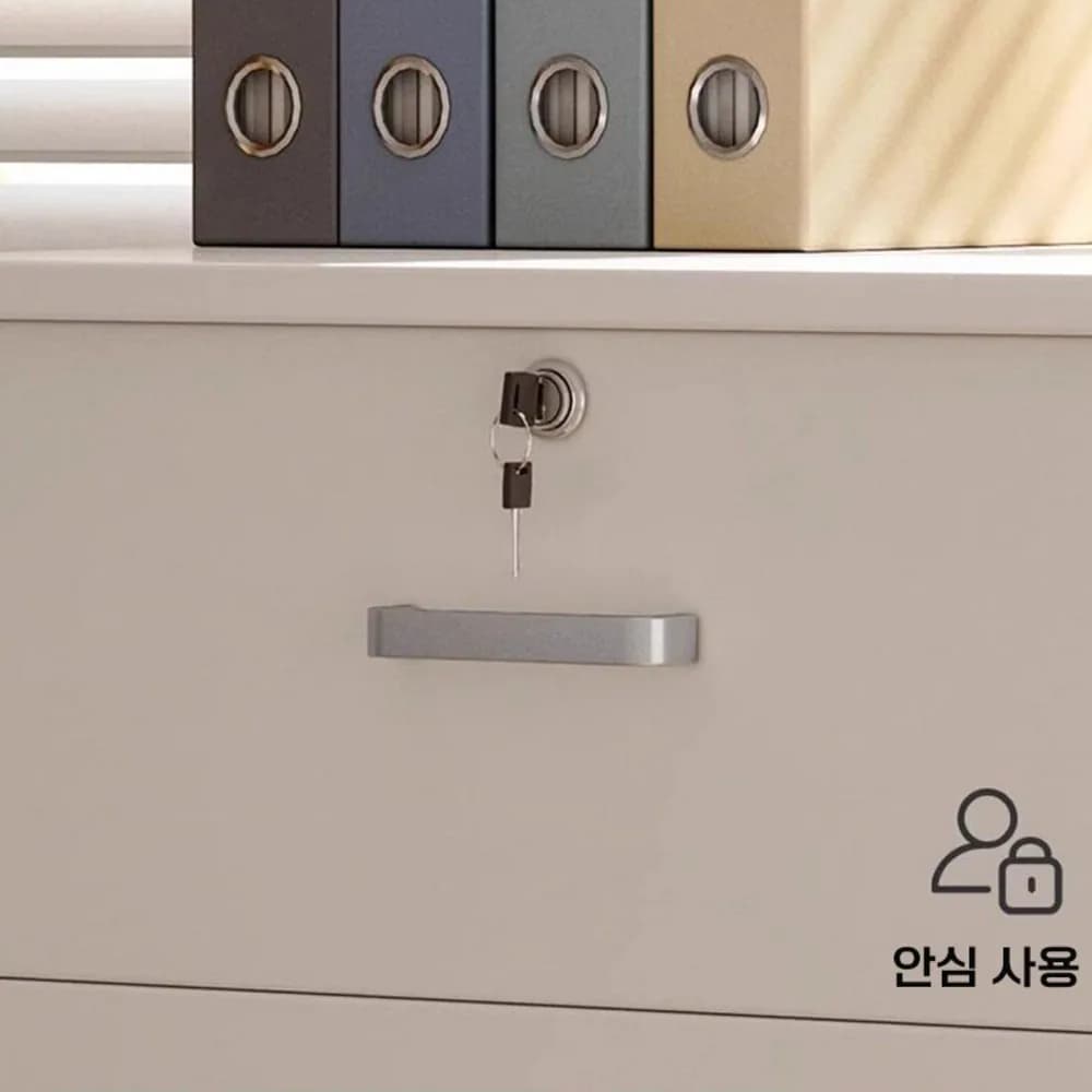 사무용 이동 서랍장 오피스 책상 밑 캐비넷 수납장 화이트 내추럴