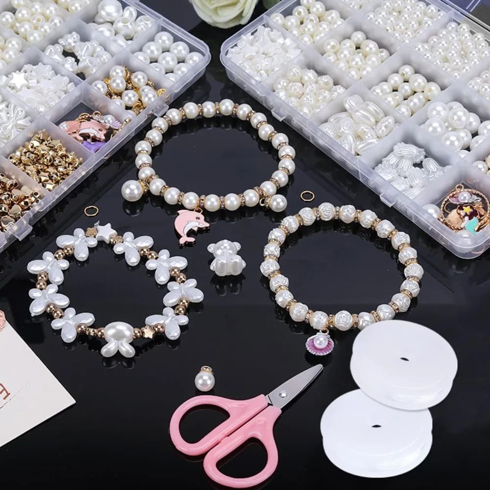 Aesero 핸드메이드 DIY 진주 팔찌 목걸이 프리미엄 비즈 공예 키트