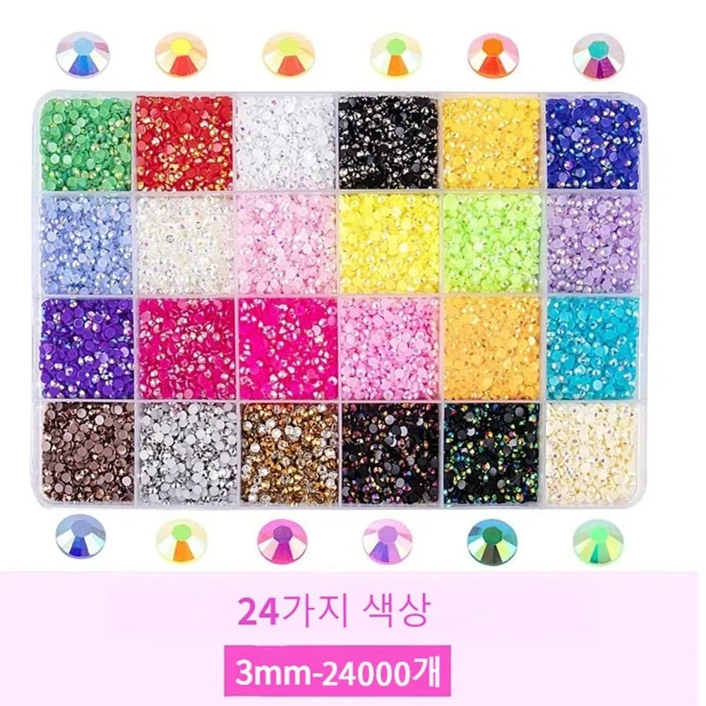 레진 젤리 라인스톤 비즈 혼합색상 플랫백 젬 다이아몬드 아트용 DIY 공예 책 신발 네일아트에 사용