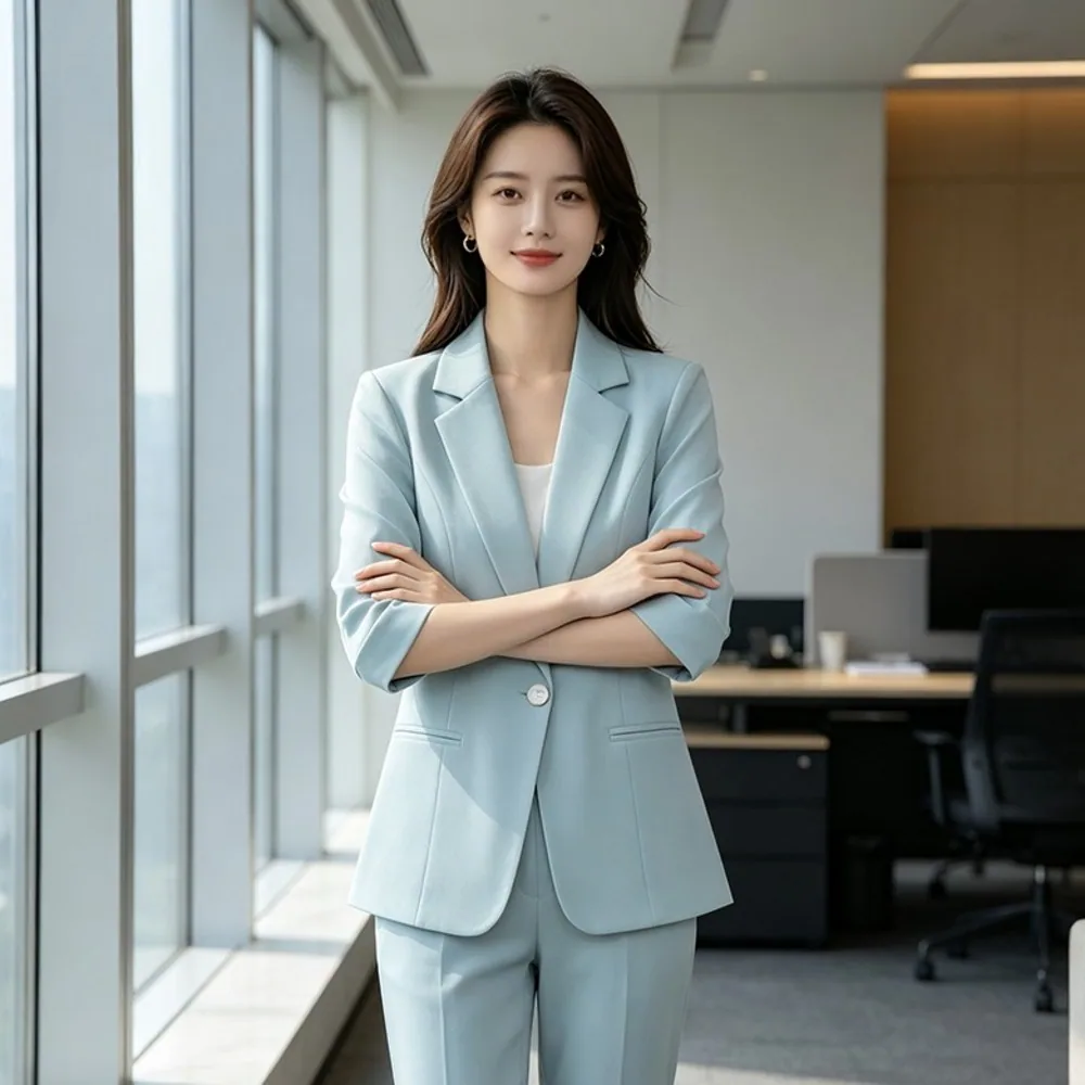 708090 여름 정장 코트 캐주얼 얇은 정장 상의