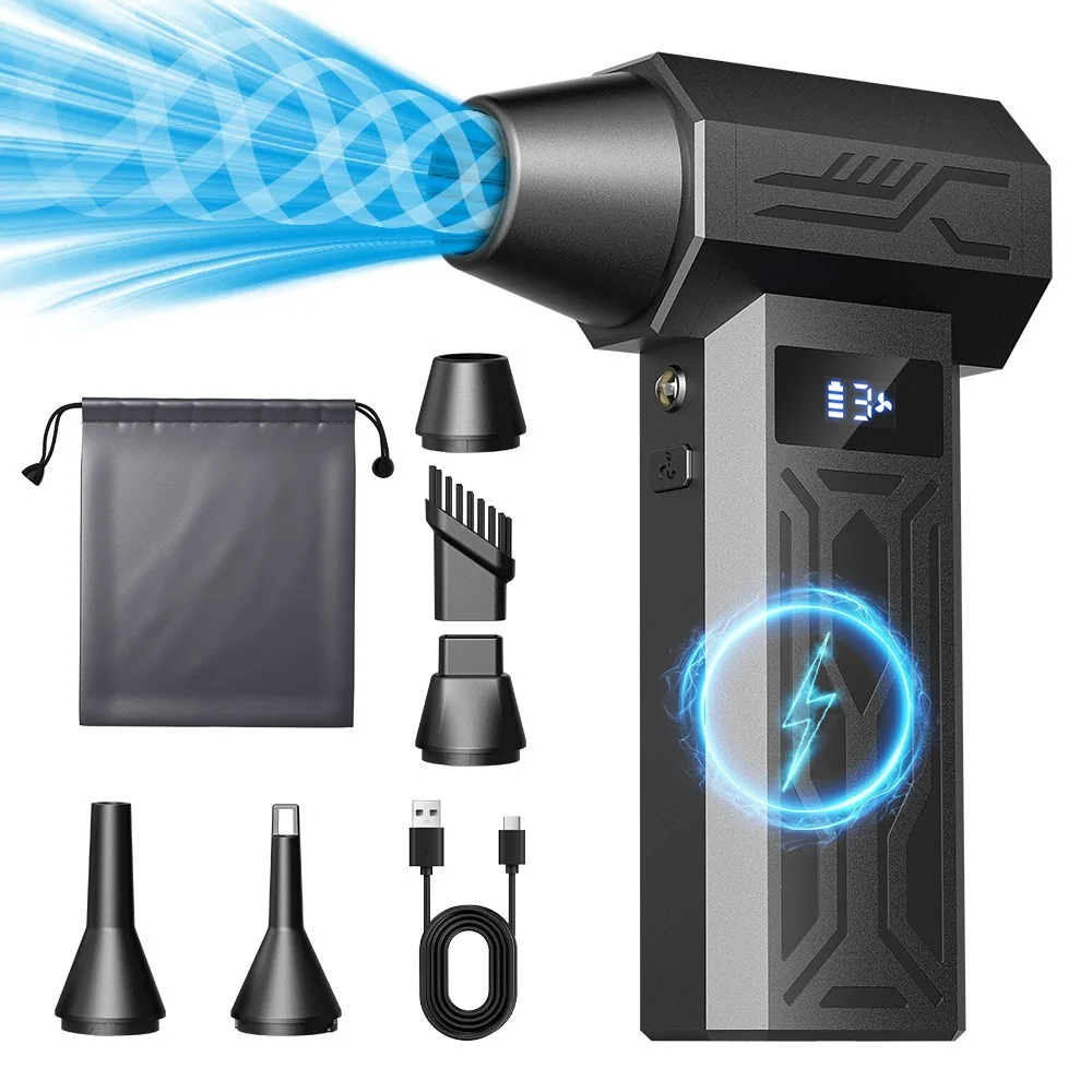 Coowin쿠윈 초강력 무선 에어건 300000RPM LED 조명 배터리 잔량 표시&휴대용 포켓&캠핑/자동차 청소 세차 물기 제거 다용도