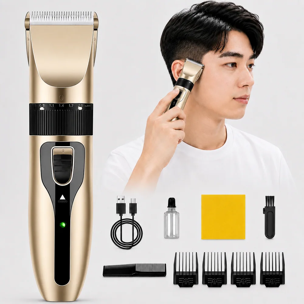 디에스가추몰 전문가용 전동 바리깡 세트 이중 칼날 깔끔한 커팅 남자 이발기