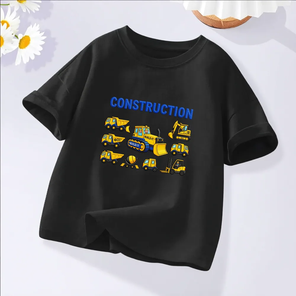 아동 여름 반팔 티셔츠 CAR 트렌디 통기성 면100% 키즈티셔츠 차 프린트
