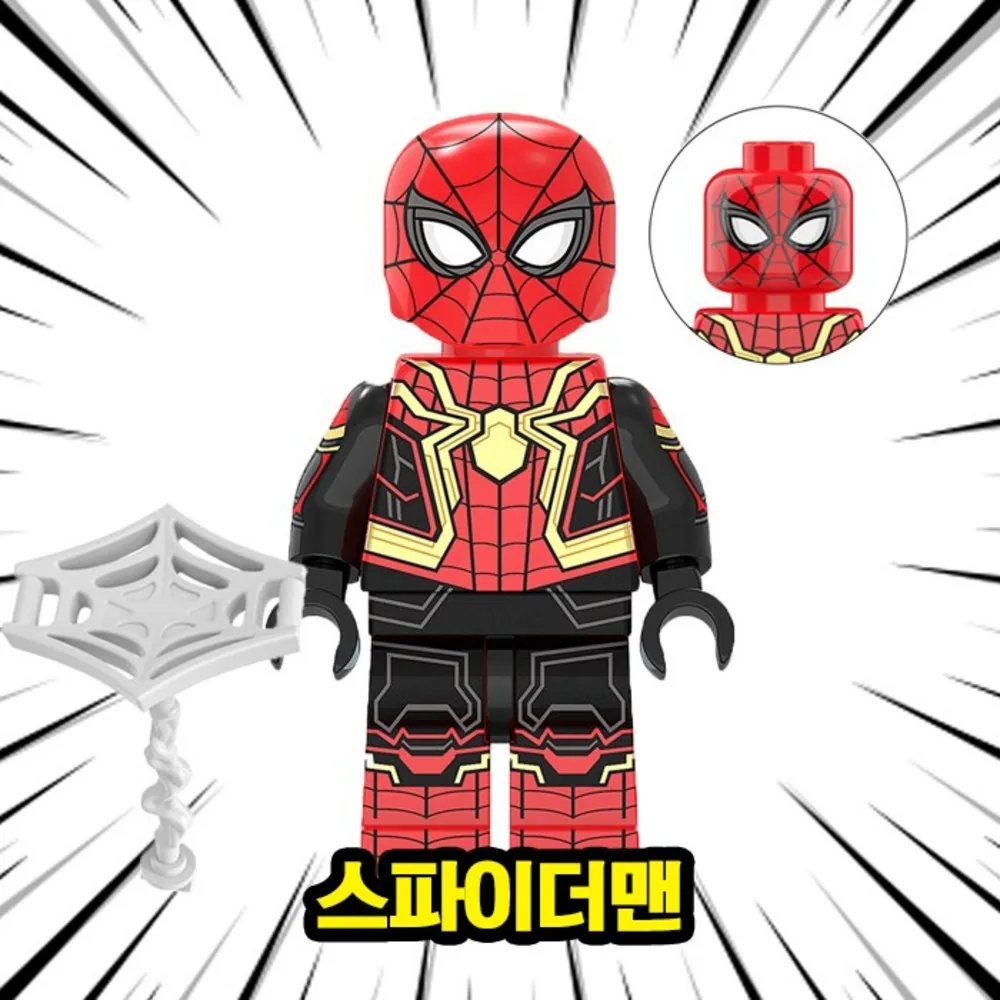 마블 어벤져스 베스트 슈퍼히어로 캐릭터 10종 VER.1 호환블록 브릭피규어 취미/수집/장식/컬렉션용 커스텀 블록피규어, AVENGERS-105. 스파이더맨, 1개